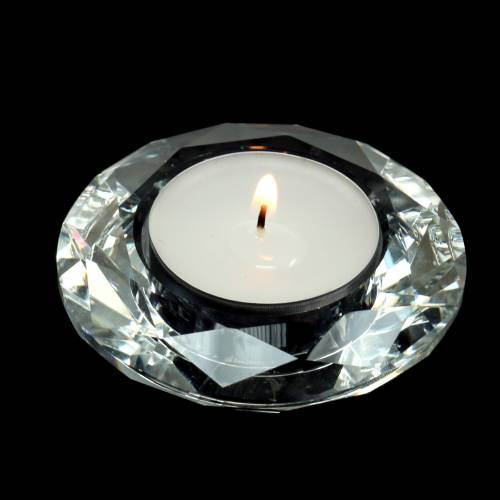 Floristik24 Teelichthalter Kerzenhalter Diamant Klar Ø7cm