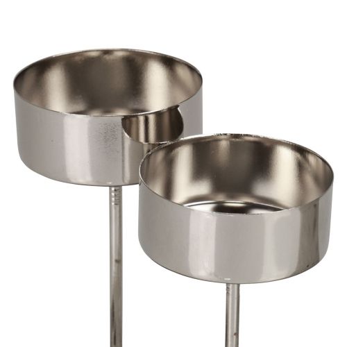 Teelichthalter zum Stecken Adventskranz Silber Ø4cm 8 St