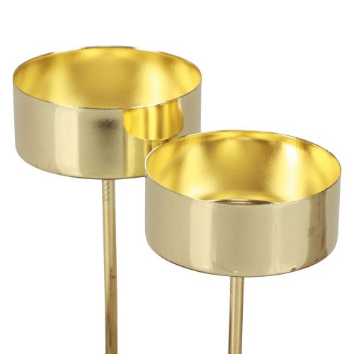 Floristik24 Teelichthalter zum Stecken Gold Teelichthalter Advent Ø4cm 8St