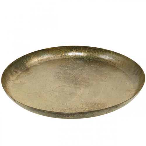 Floristik24 Deko-Teller Messing-Optik Metallteller Deko Ø40cm