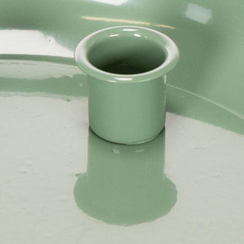 Kerzenteller aus Metall Grün mit 4 Kerzenhaltern 24cm | Floristik24.at