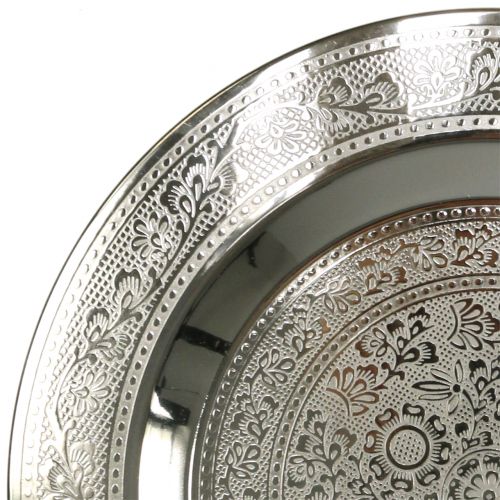 Floristik24 Deko Teller Marrakesch Silber Ø33cm