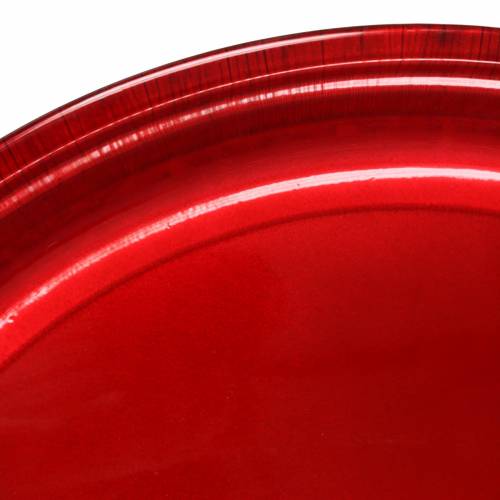 Artikel Dekoteller aus Metall Rot mit Glasureffekt Ø50cm