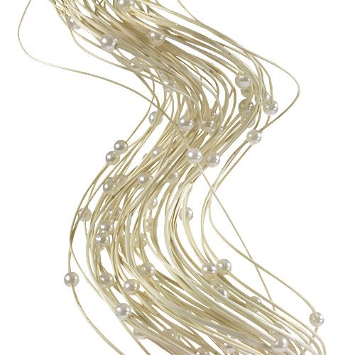 Floristik24 Ting Ting Curly mit Perlen 60cm gebleicht 40St
