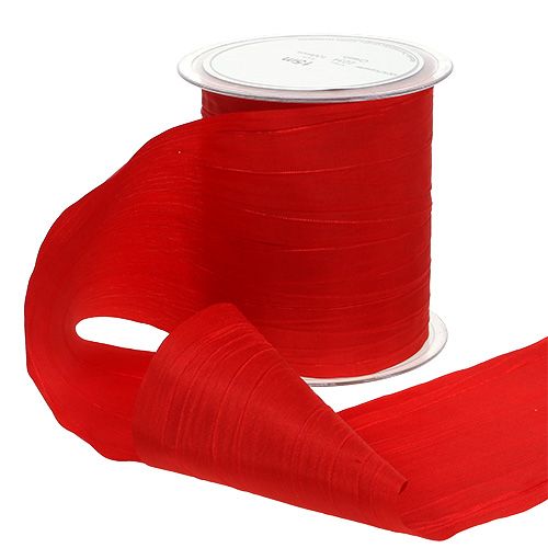 Floristik24 Tischband Rot Crash 100mm 15m