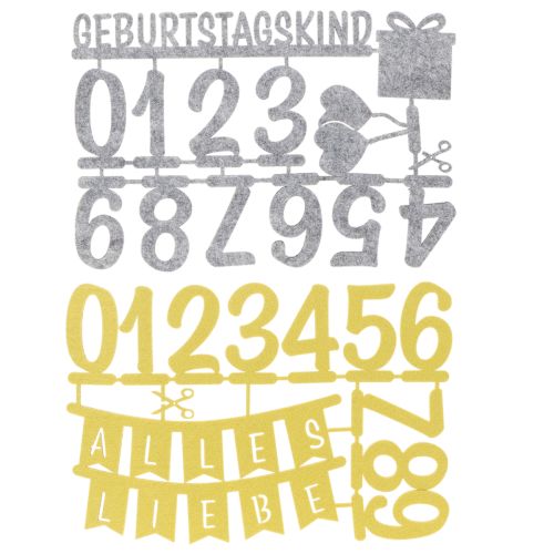 Tischdekoration Filz-Streudeko und Tortendekoration in Grün und Grau, 27,5 x 19,5 cm, 2 Stück | Floristik24.at