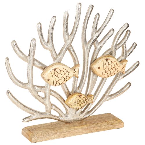 Artikel Tischdeko Maritim Koralle Deko Fische Holz Metall L30cm