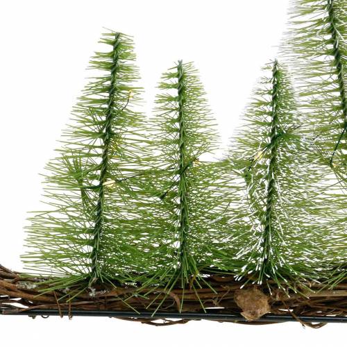 Floristik24 Tischdeko Winterwald mit LED Grün 100cm 60L