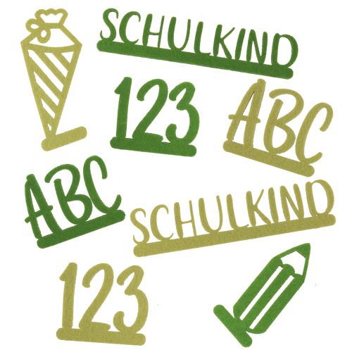 Floristik24 Tischdeko Einschulung Kuchentopper Streudeko aus Filz Grün Hellgrün 2St