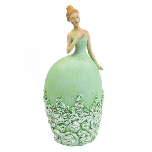 Floristik24 Tischdeko Frühling Deko Figur Frau Kleid Grün H20cm 2St