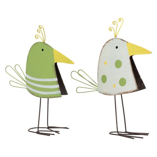 Floristik24 Tischdeko Frühling, Deko Vogel Figur, Metallvogel 17cm 2 St