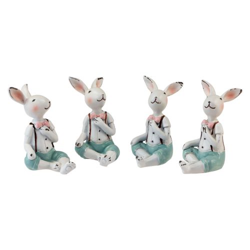 Artikel Tischdeko Ostern Hasenjungen Weiß Blau Rosa 8,5cm 4St