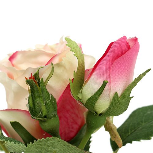 Floristik24 Tischdeko Rose im Topf Creme 14cm