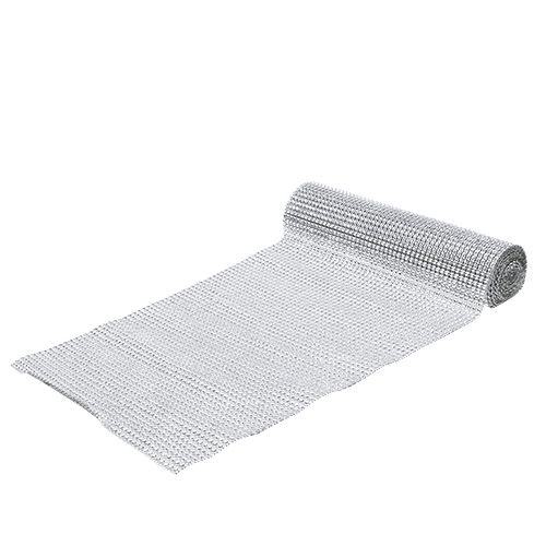 Floristik24 Tischläufer mit Pailletten Hellsilber B25cm L228cm