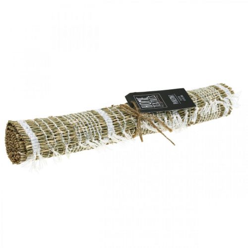 Floristik24 Tischset Seegras Natur, Weiß Kleiner Tischläufer Platzset 47×33cm