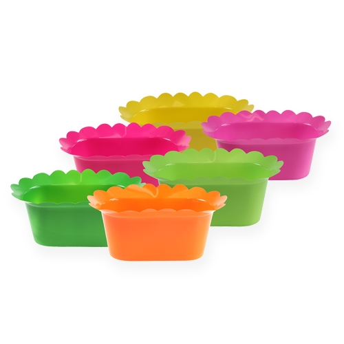 Floristik24 Plastiktopf oval bunt 23cm 10St