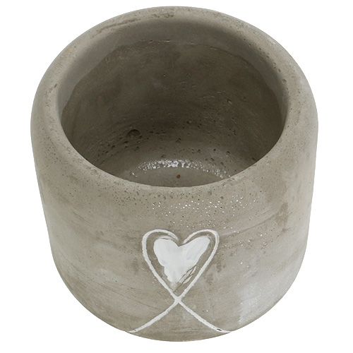 Floristik24 Topf aus Beton mit Herz Ø8cm H7cm 6St