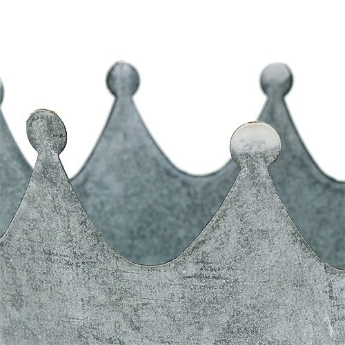 Floristik24 Zinkkrone Grau gewaschen Ø10cm H9,5cm 6St