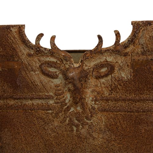Oval Metallschale mit Griffen und Hirschmotiv Rostoptik 36 cm | Floristik24.at