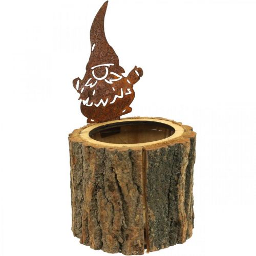 Artikel Blumentopf Holz Pflanzgefäß Holzoptik Rost Wichtel H24cm