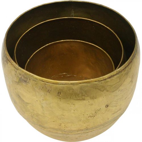 Artikel Deko Vasen Messing-Optik Metallvasen Ø17,5/15/13cm 3er-Set