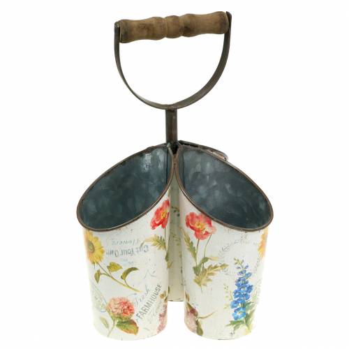 Floristik24 Pflanztopf Blumendesign mit Spatengriff 3er H27cm