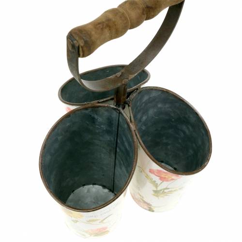 Floristik24 Pflanztopf Blumendesign mit Spatengriff 3er H27cm