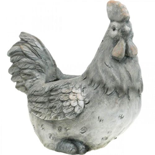 Floristik24 Huhn zum Bepflanzen, Osterdeko, Pflanztopf, Frühling, Dekohuhn Betonoptik H30cm