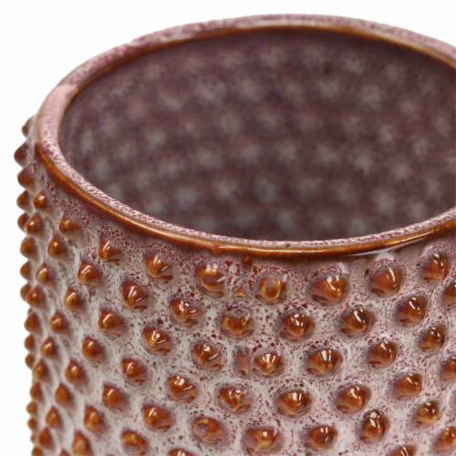 Floristik24 Übertopf Keramik Glasiert Rosa, Orange Ø7,5cm H8cm 4St