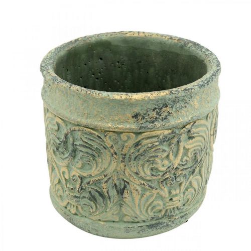 Floristik24 Übertopf Antik Look Grün, Gold Beton-Topf Ø11cm H12,5cm