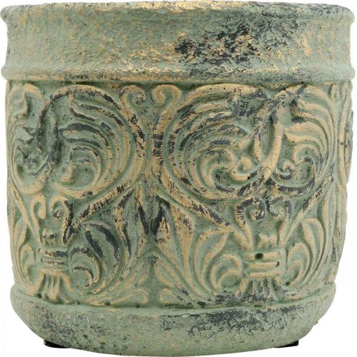 Floristik24 Übertopf Antik Look Grün, Gold Beton-Topf Ø11cm H12,5cm
