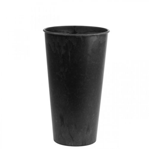 Bodenvase schwarz Vase Plastik Anthrazit Ø17,5cm H28cm