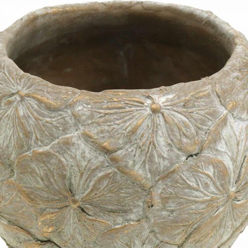Floristik24 Blumentopf Beton klein Blütenmuster Vintage Look Ø15cm H11cm