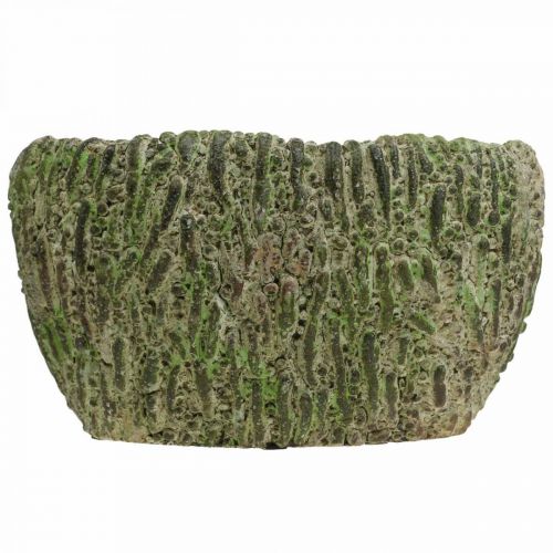 Artikel Übertopf Beton oval Antik-Look Grün, Braun 24×14×13cm