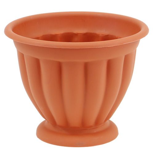 Floristik24 Topf mit Fuß Plastik Terrakotta Ø 15cm - 21cm, 1 St