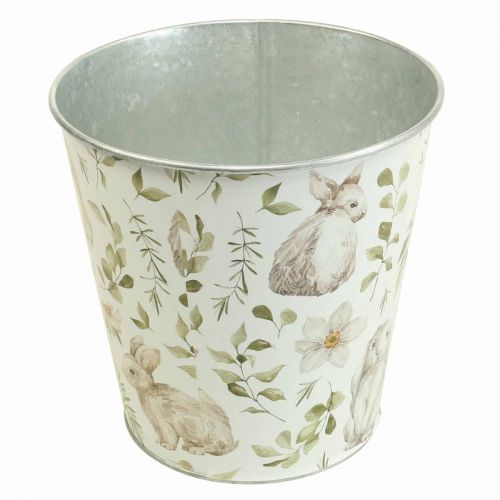 Floristik24 Hasen Blumentopf Ostern Übertopf Metall Ø15,5cm H15cm