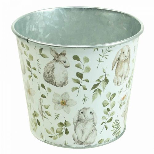 Floristik24 Hasen Blumentopf Ostern Übertopf Metall Ø12cm H10,5cm