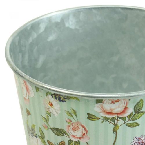 Floristik24 Blumentopf Rosen Übertopf Metall Sommer Ø12cm H10,5cm