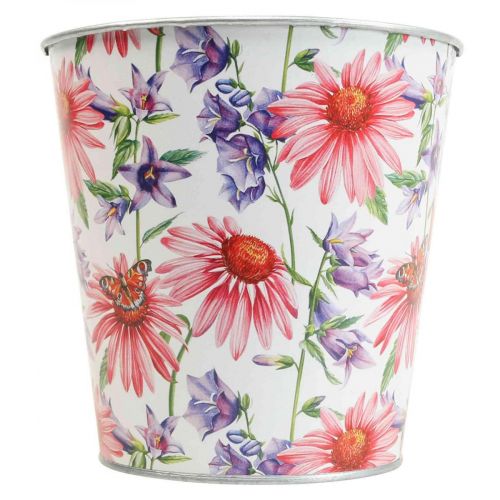 Floristik24 Blumentopf Frühlingsdeko Übertopf Metall Ø15,5cm H15cm