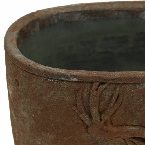 Floristik24 Pflanztopf Rostpatina mit Hirschkopf 24cm x 14cm H13cm