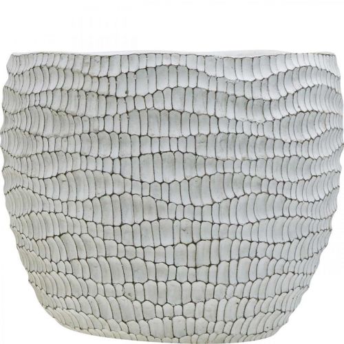 Artikel Übertopf Beton Weiß Vintage Blumentopf Weiß Wabenmuster H17,5cm Ø18,5cm