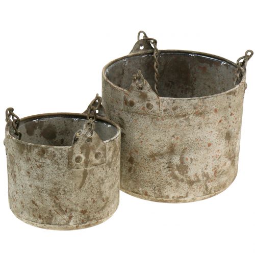 Floristik24 Pflanztopf zum Hängen Antik Ø10/14cm 2St