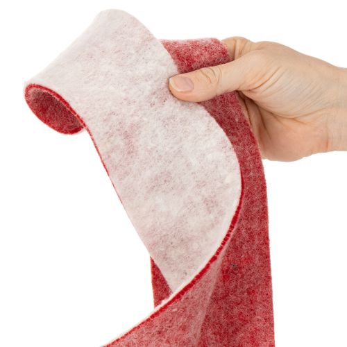 Topfband aus 100 % Wollfilz, 7,5 cm breit, 5 m, Weiß und Rot für Blumentöpfe | Floristik24.at