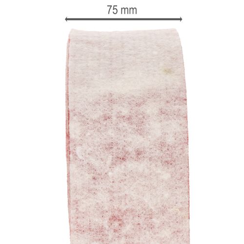 Topfband aus 100 % Wollfilz, 7,5 cm breit, 5 m, Weiß und Rot für Blumentöpfe | Floristik24.at