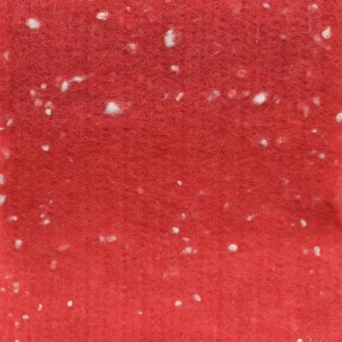 Floristik24 Filzband Rot mit Punkten, Dekoband, Topfband, Wollfilz Hellrot, Weiß 15cm 5m