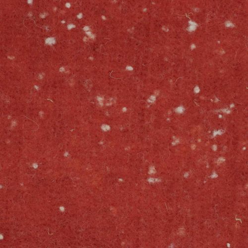 Filzband Rot mit Punkten, Dekoband, Topfband, Wollfilz Rostrot, Weiß 15cm 5m