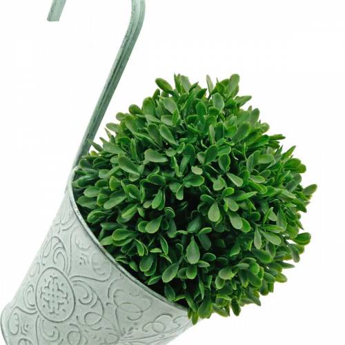 Artikel Blumentopf zum Hängen Vintage-Look Pflanztopf Grün Weiß gewaschen Ø11,5cm