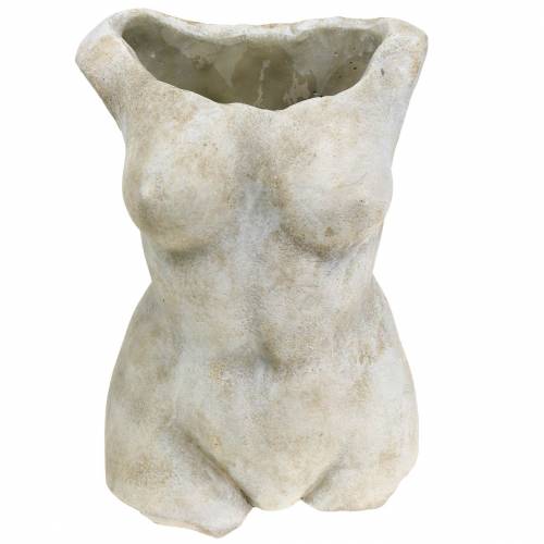 Floristik24 Pflanztopf Torso Weiblich Grau 19×13,5cm H27cm