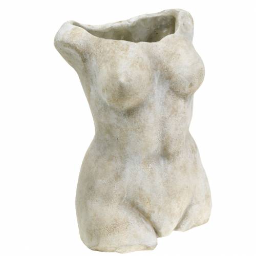 Floristik24 Pflanztopf Torso Weiblich Grau 19×13,5cm H27cm