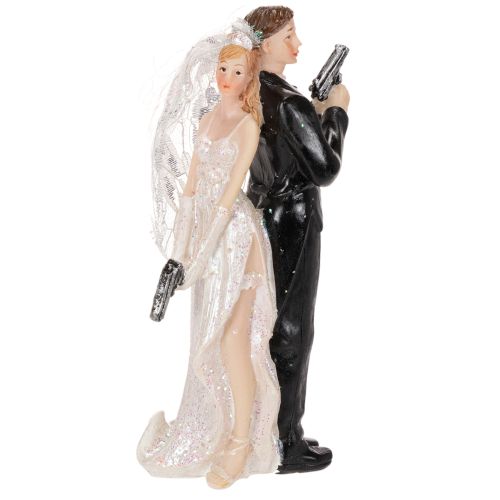 Tortenfigur Brautpaar aus Polyresin 15,5cm Hochzeitstorte Agenten-Motiv bestellen | Floristik24.at